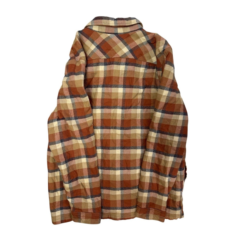 Patagonia Men's XL Insulated Organic Cotton Flannel Shirt Jacket Brown Plaid - Picture 2 of 6